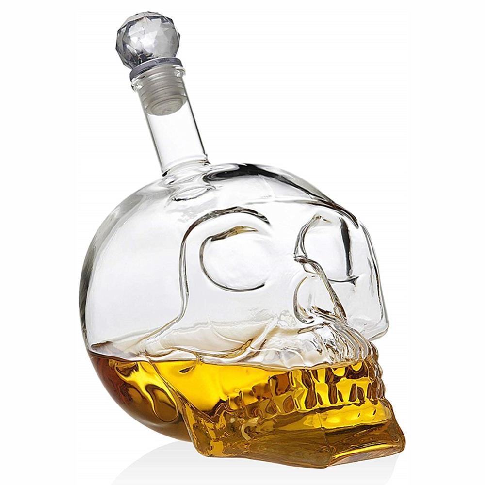 Bouteille en cristal créative en verre pour whisky, vodka, vin, crâne