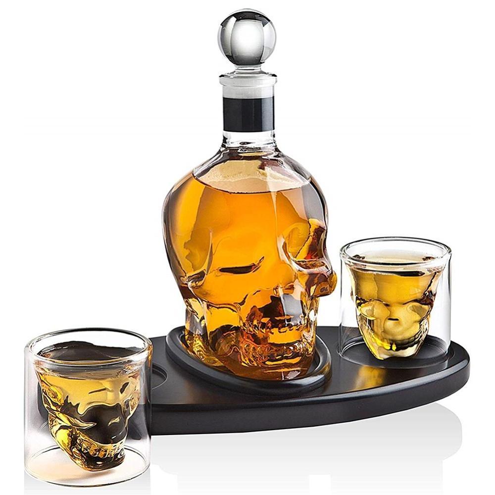 Bouteille en cristal créative en verre pour whisky, vodka, vin, crâne