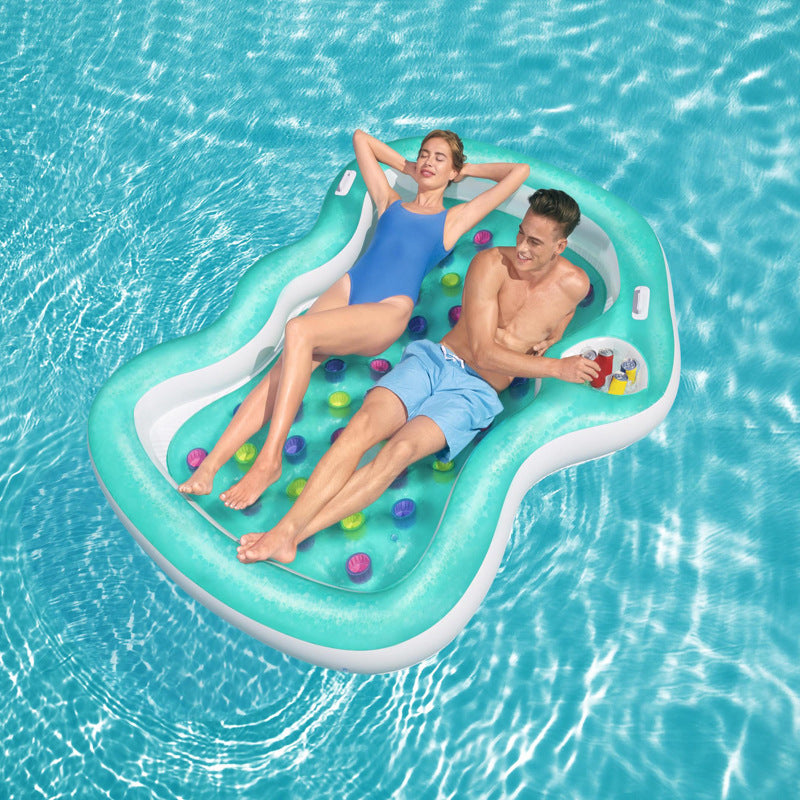 Flotador de piscina, bote inflable para dos personas, flotador de natación para adultos, colchones de aire, anillo, juguete acuático de verano
