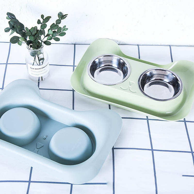 Cuenco de acero inoxidable para beber y comer gatos