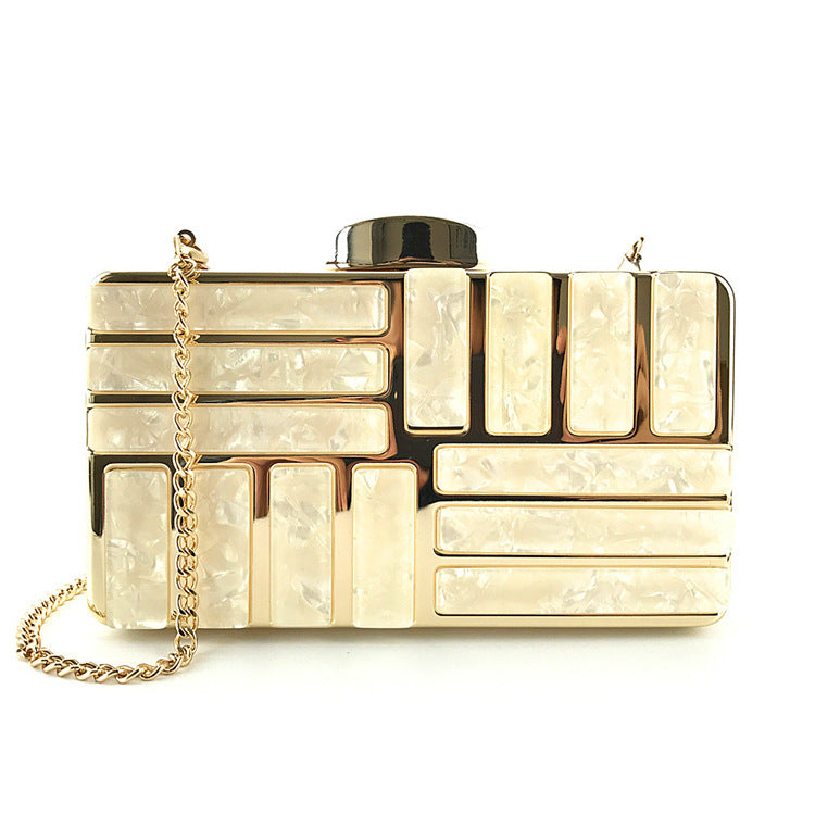 Pochettes en acrylique doré pour femmes, nouveaux sacs à bandoulière tendance