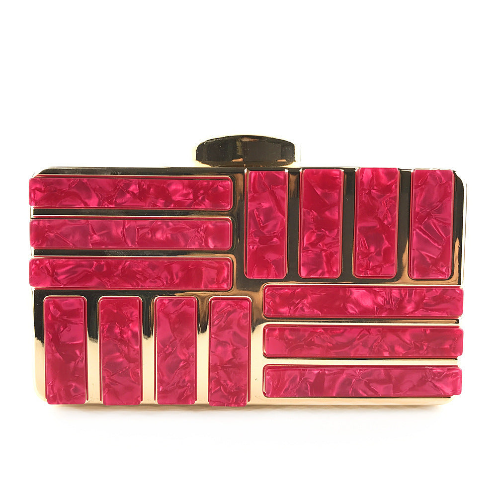 Pochettes en acrylique doré pour femmes, nouveaux sacs à bandoulière tendance
