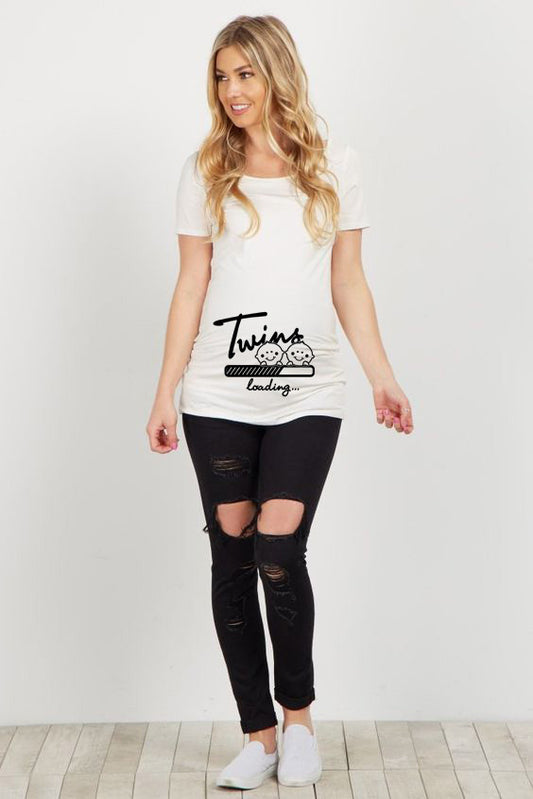 Camiseta de manga corta para mujer de maternidad cómoda de talla grande