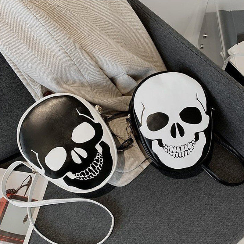 Sac bandoulière tête de mort pour Halloween, sacoche humoristique pour enfants, couple, extérieur, petit sac pour téléphone portable, pour femmes