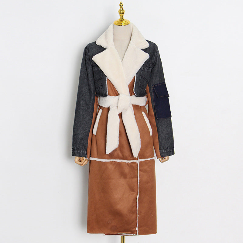 Veste longue en denim et coton tendance