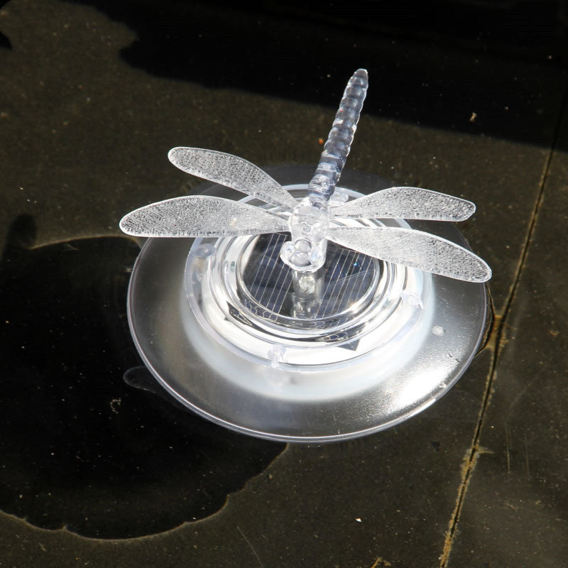 Lámpara flotante LED Solar con forma de libélula y mariposa, luz de agua para estanque de jardín, natación creativa