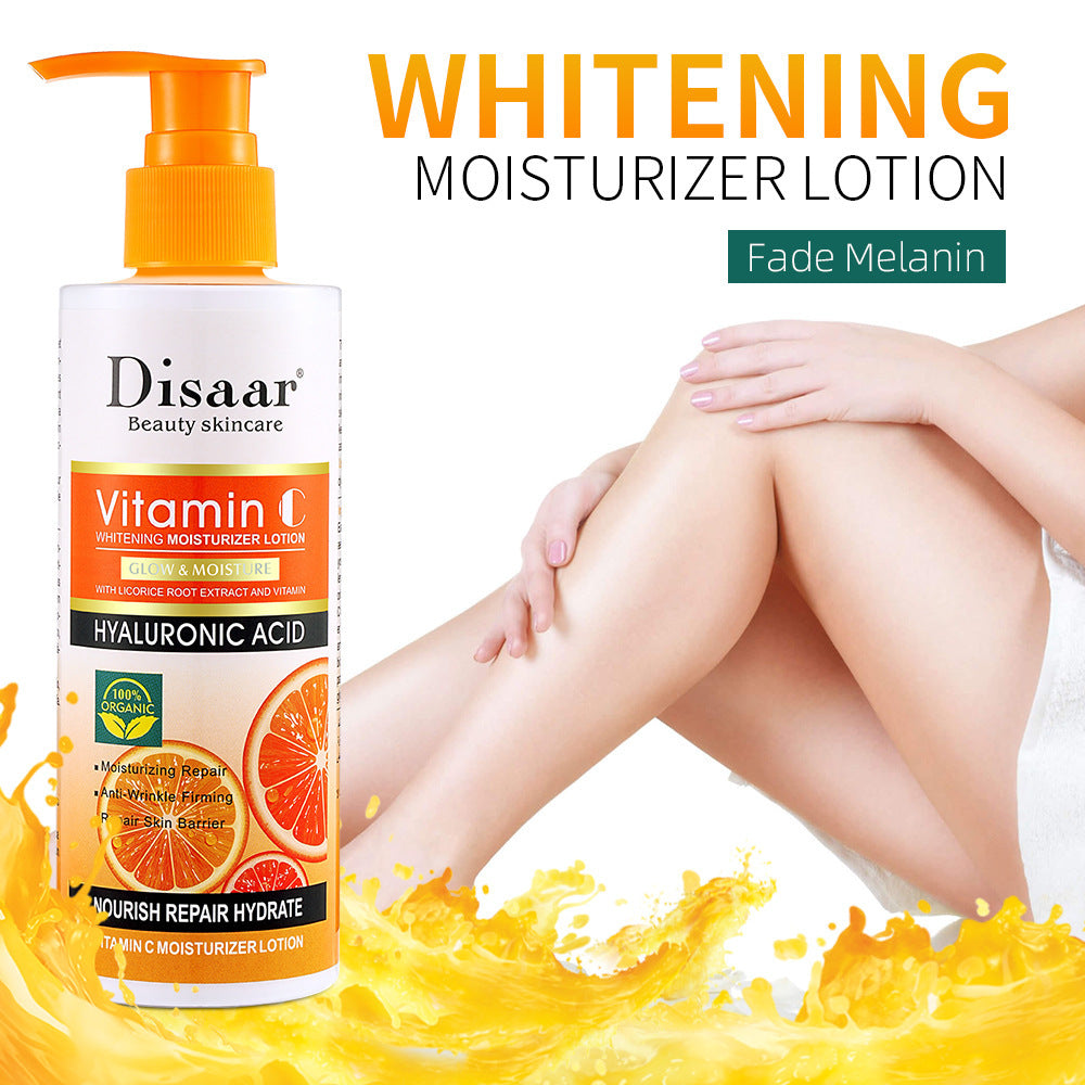 Lotion corporelle hydratante et éclaircissante à la vitamine C