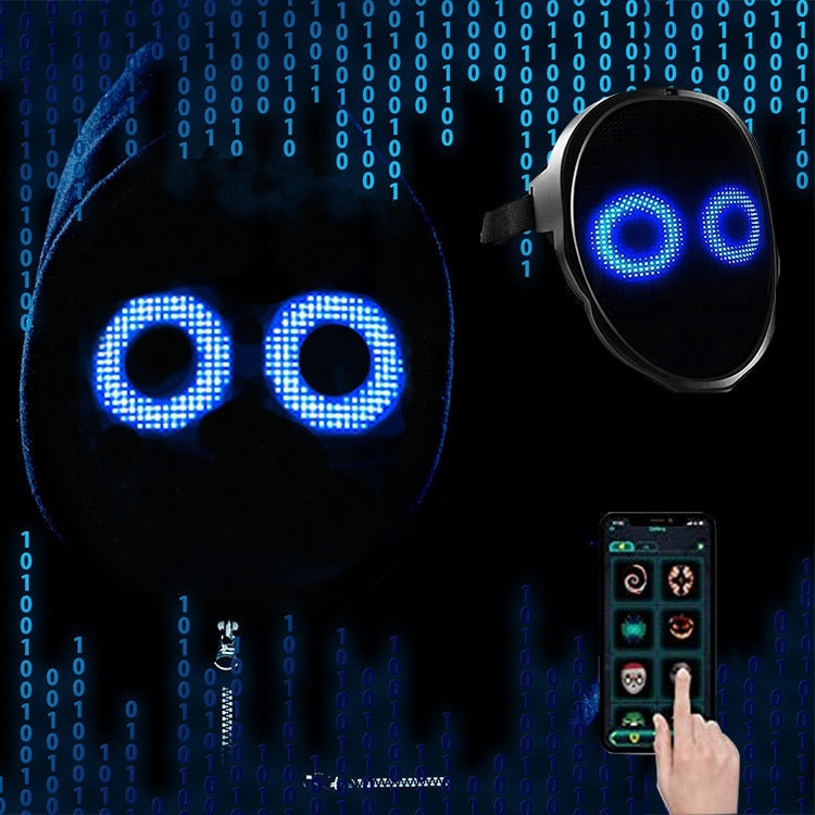 Masques d'Halloween lumineux à LED en couleur, masque changeant de visage, accessoires de bar pour fête