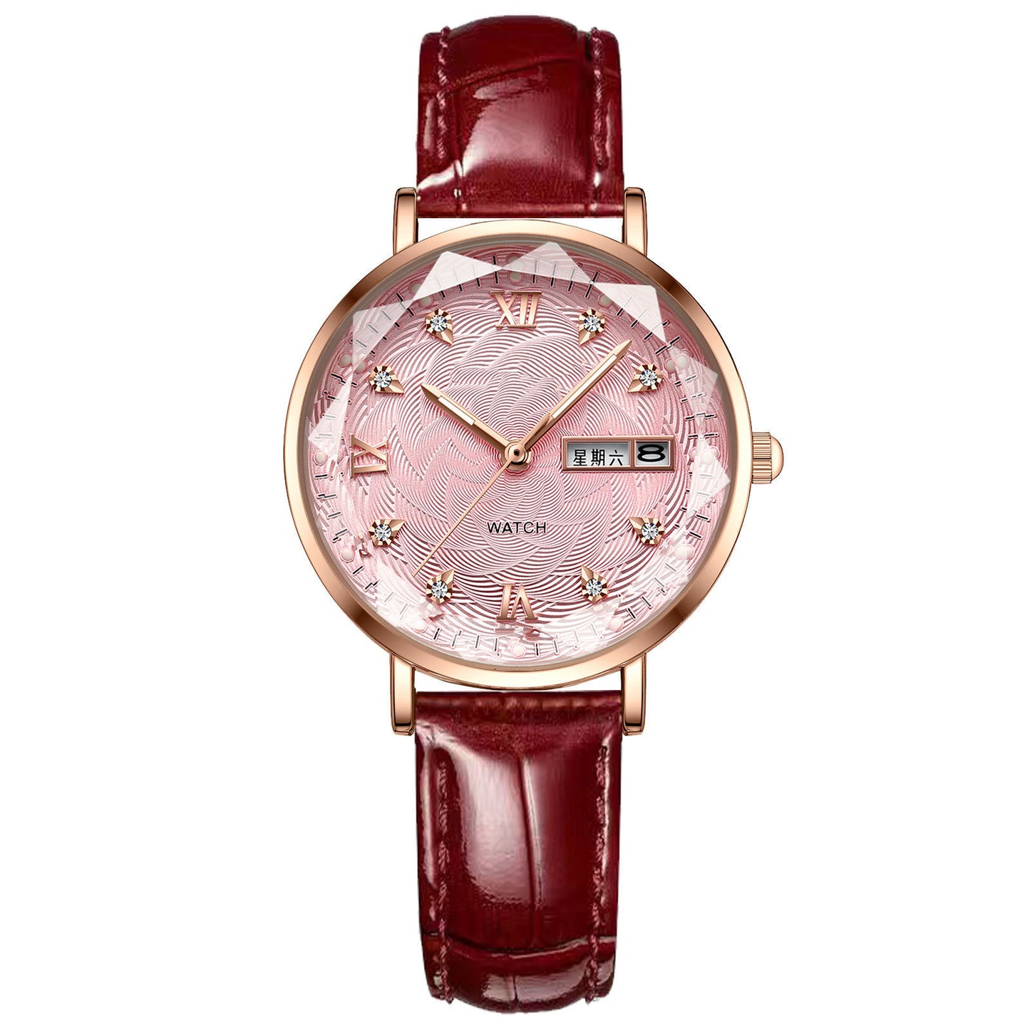 Reloj de cuarzo luminoso, resistente al agua y sencillo para mujer