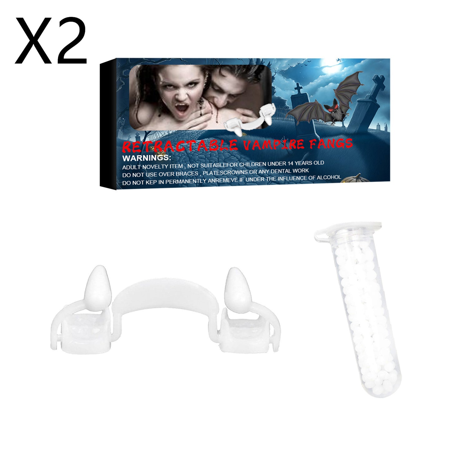 Dentaduras postizas de vampiro para Halloween Dientes de tigre falsos retráctiles para Halloween Decoraciones de cosplay para fiestas de Halloween