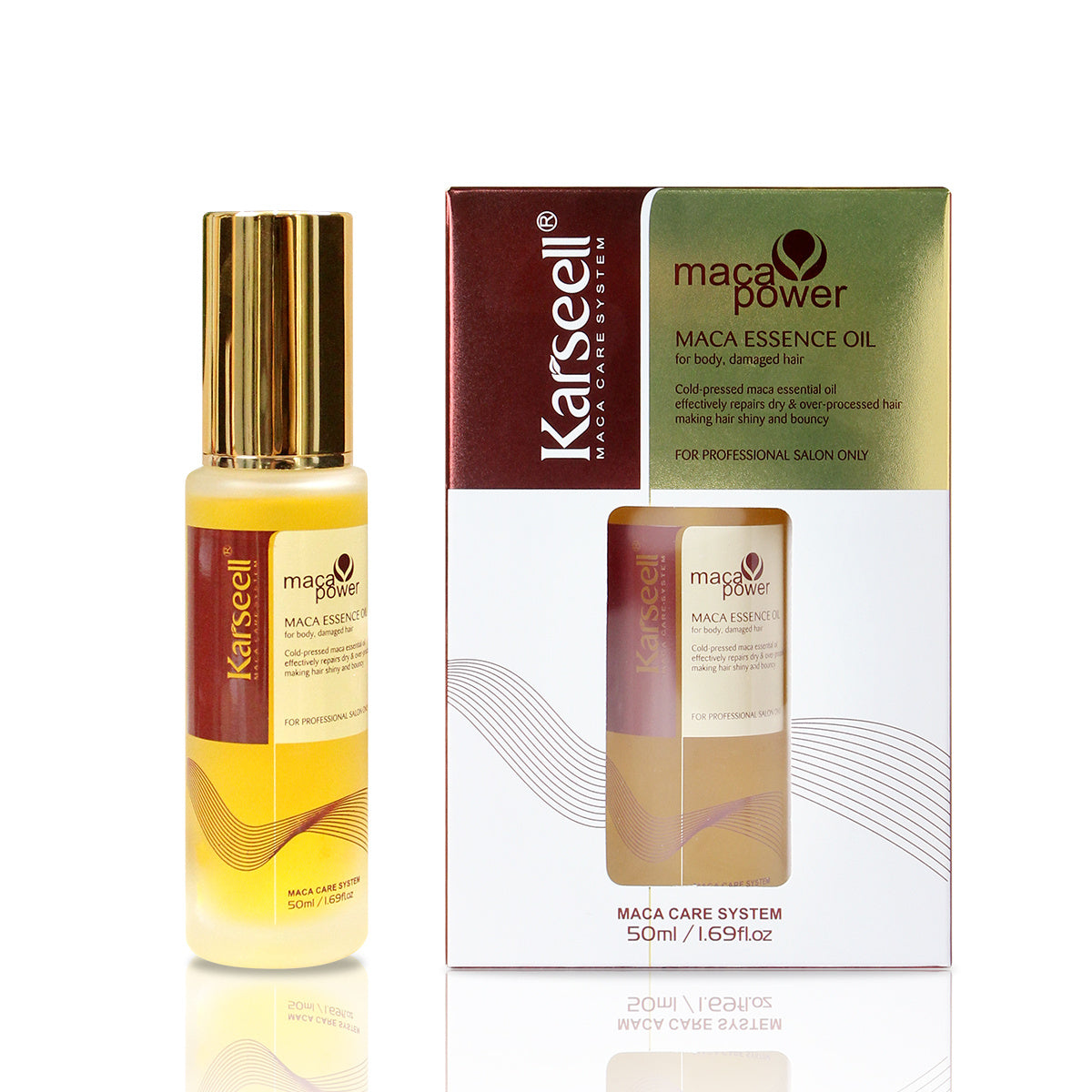 Aceite de argán Karseell para reparar el cabello Suero capilar ligero de aceite de argán prensado en frío para cabello seco y dañado