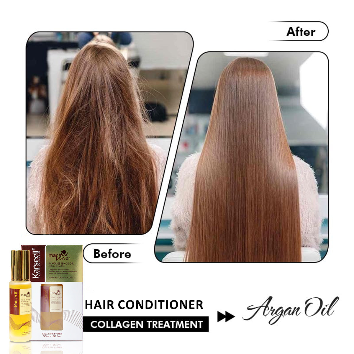 Aceite de argán Karseell para reparar el cabello Suero capilar ligero de aceite de argán prensado en frío para cabello seco y dañado