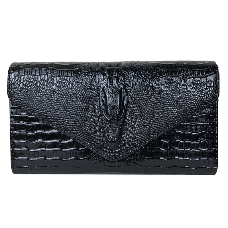 Women's Crocodile Pattern Clutch Bag