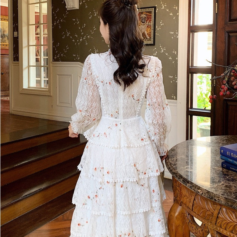 Vestido de encaje bordado de encaje para mujer