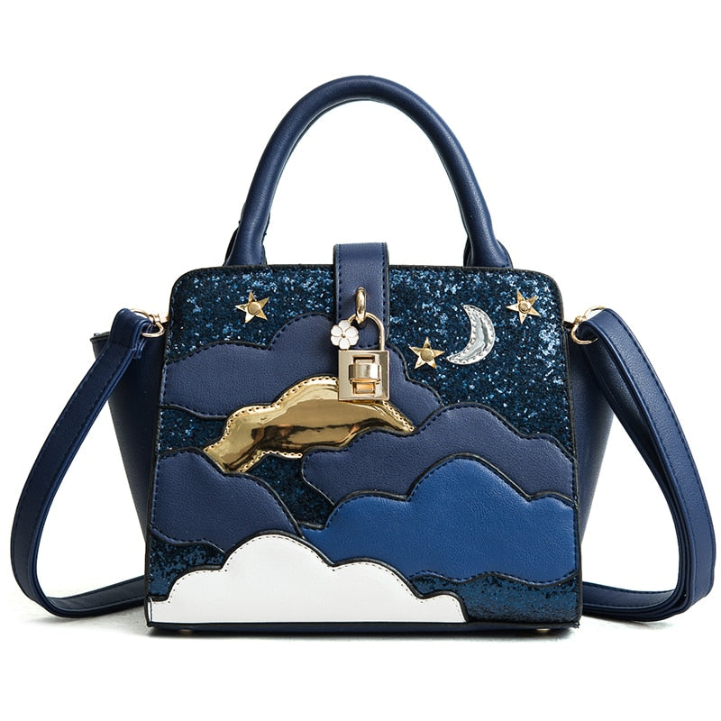 Bolsos bordados de cuero para mujer Bolsos de hombro para niña