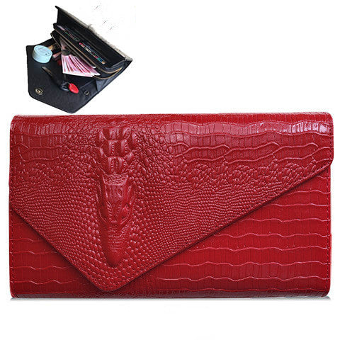Women's Crocodile Pattern Clutch Bag