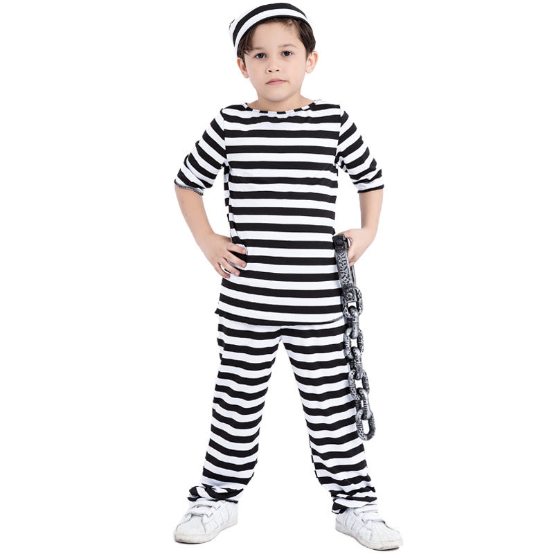 Striped Parent-child Prisoner Costume