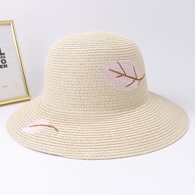 Chapeau de plage pliable en paille tricoté à la main