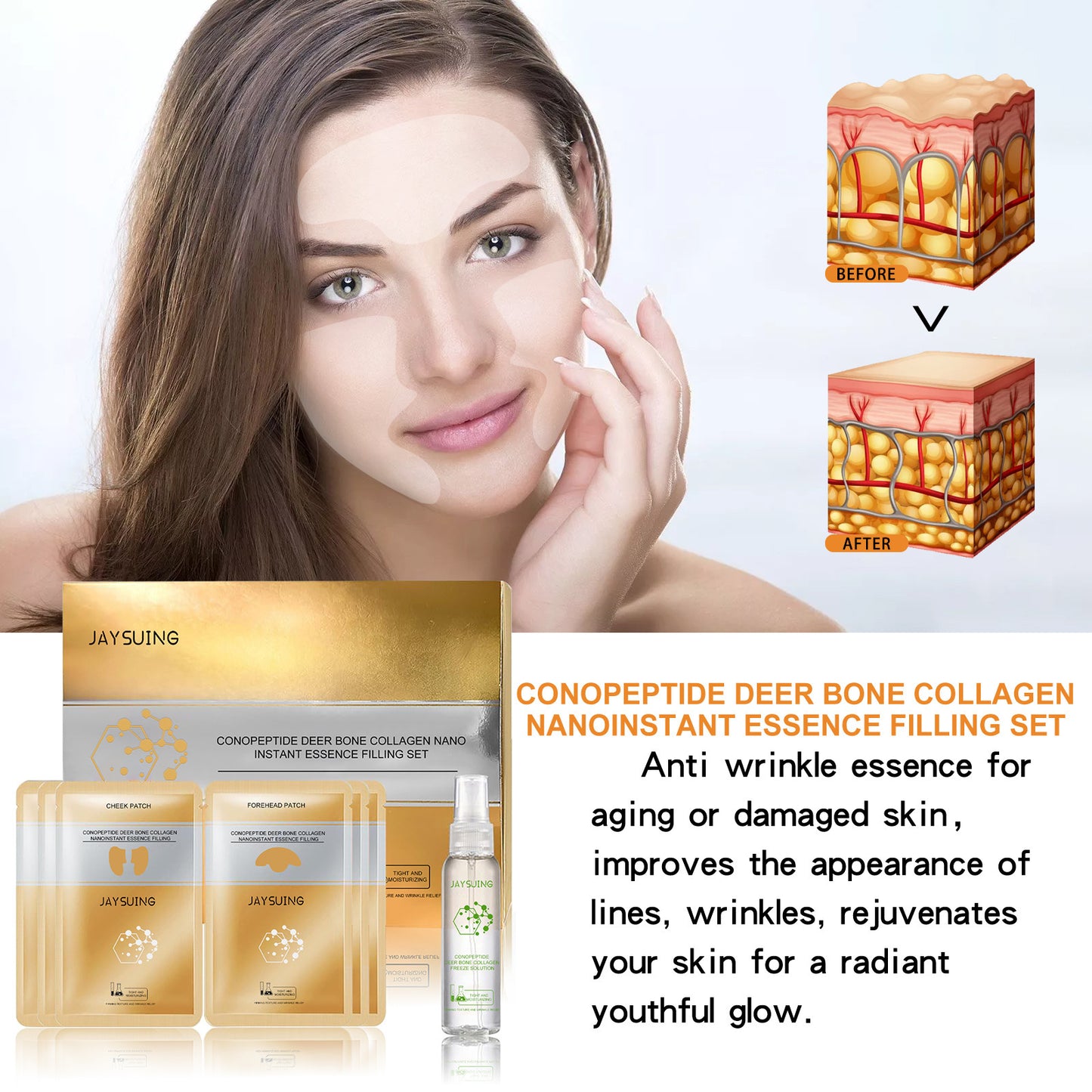 Coffret sérum au collagène de cerf et aux peptides de coquille de cône