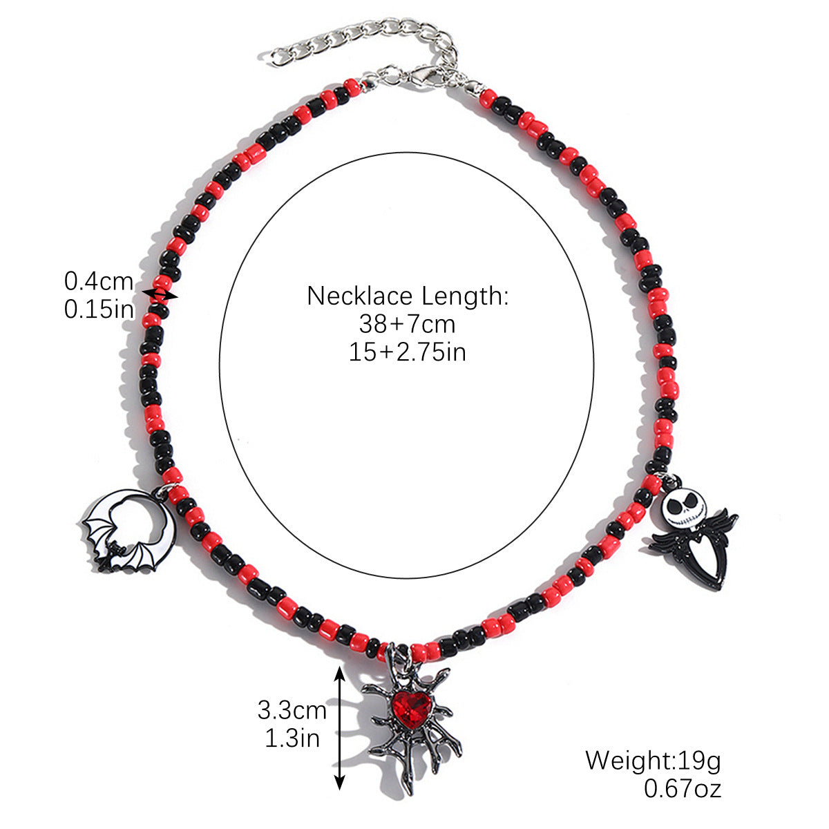 Collier d'Halloween, pendentif chauve-souris, fantôme, crâne, citrouille, araignée, accessoires