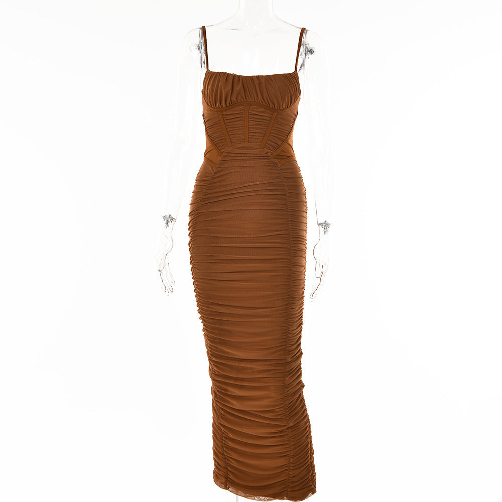 Tight Waist Drape Dress