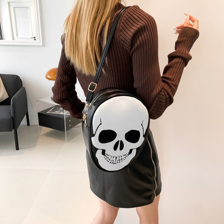 Sac bandoulière tête de mort pour Halloween, sacoche humoristique pour enfants, couple, extérieur, petit sac pour téléphone portable, pour femmes