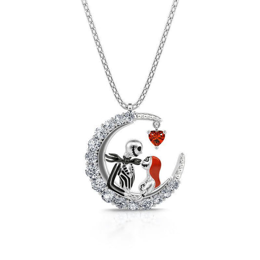 Collier Halloween en forme de crâne de lune avec strass, collier de clavicule amoureux pour couple, bijoux pour hommes et femmes, accessoires