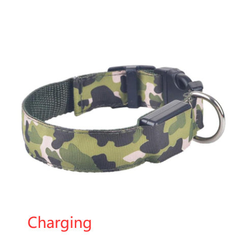 Collar luminoso para perros con diseño de camuflaje para mascotas
