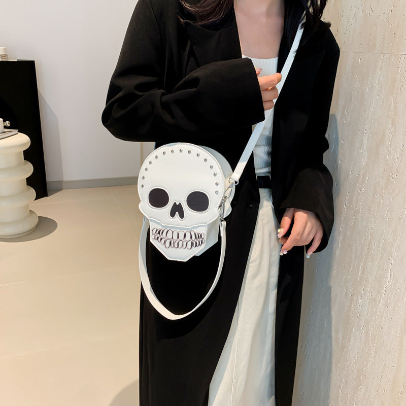 Sac bandoulière motif tête de mort pour Halloween, sac messager amusant et mignon, sac à bandoulière créatif pour femmes