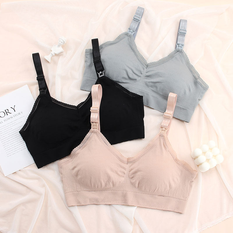 Soutien-gorge d'allaitement en dentelle boutonnée sur le devant