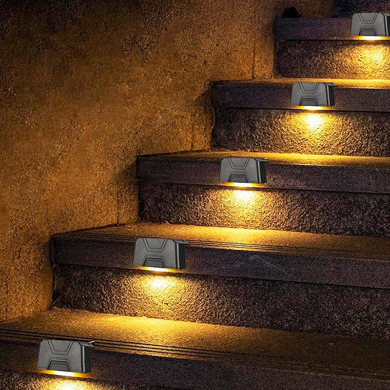 Luz solar para escaleras con barandilla para exteriores