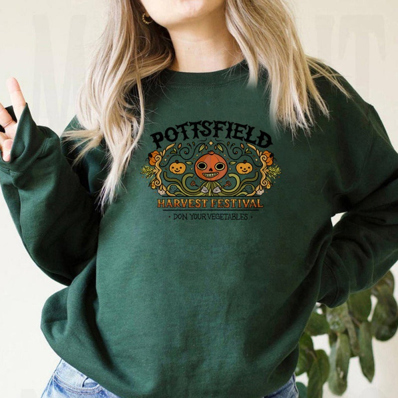 Sweats à imprimé citrouille d'Halloween pour femmes