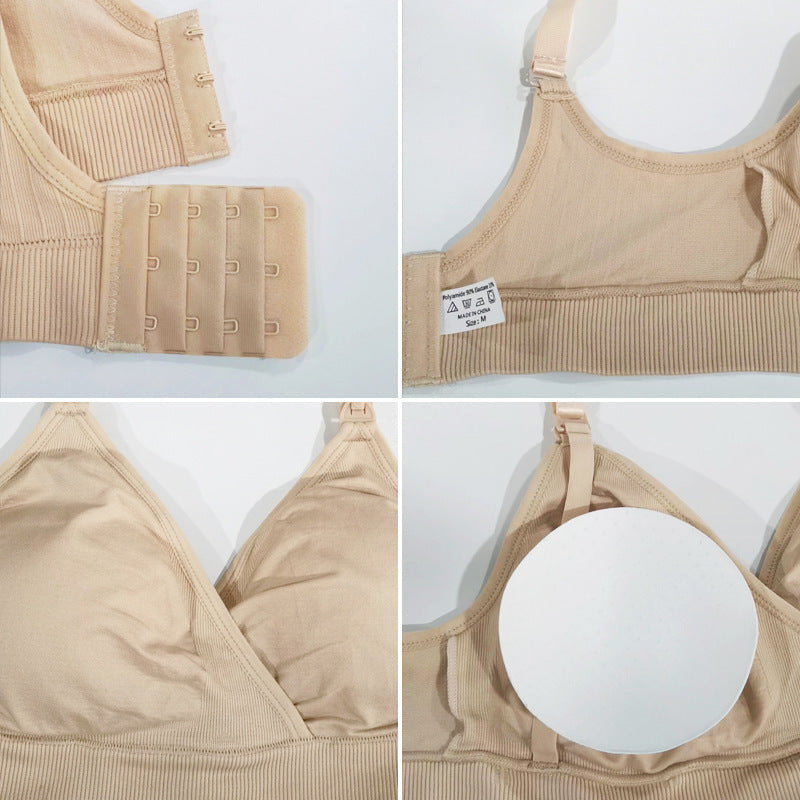 Soutien-gorge d'allaitement croisé grande taille avec bouton sur le devant