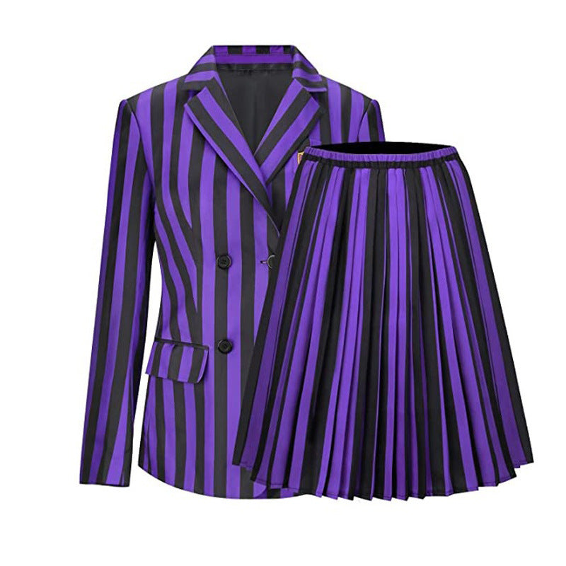 Costume de cosplay Halloween Mercredi Robe noire