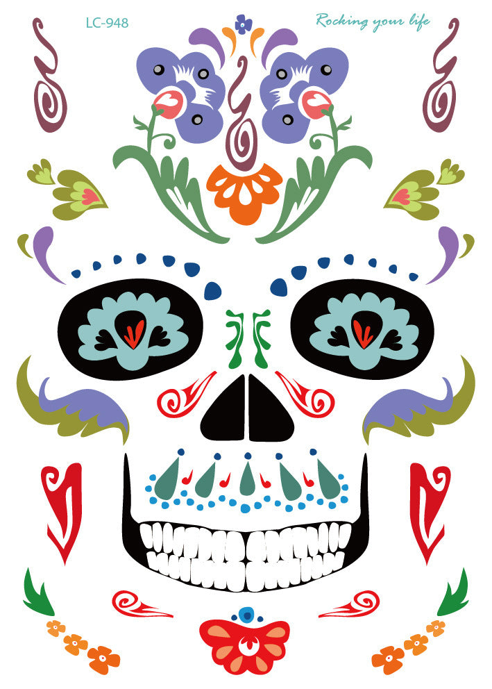 Waterproof Halloween Face Sticker Tatoo