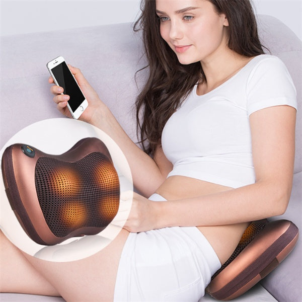 Almohada de masaje multifuncional eléctrica, dispositivo de relajación de cintura y espalda