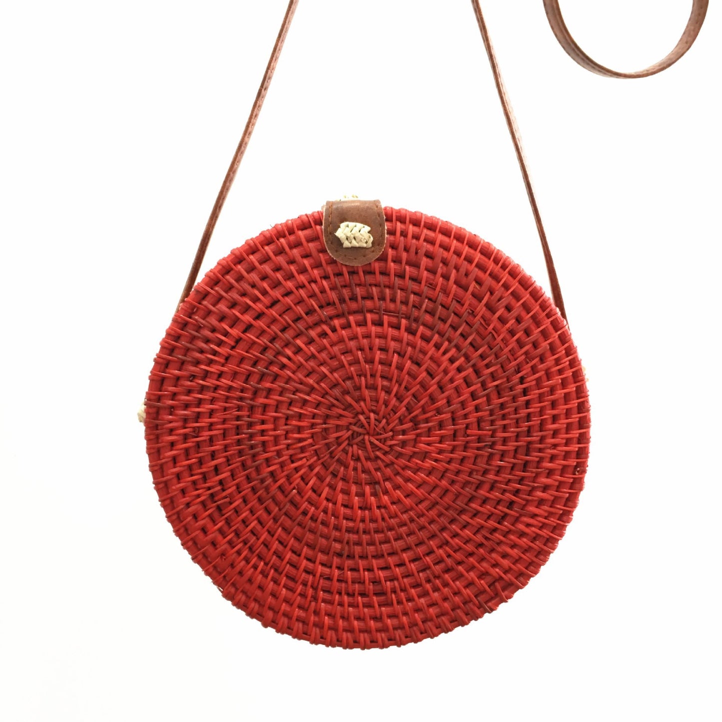 Bolso de hombro tejido de ratán hecho a mano