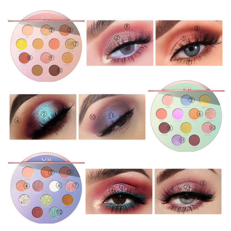 Paleta de sombras de ojos Time Sombra de ojos de 12 colores