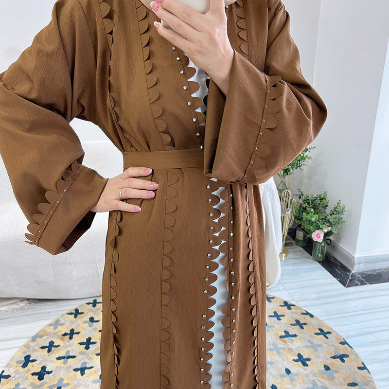 Robe longue cardigan hijab tendance pour femme