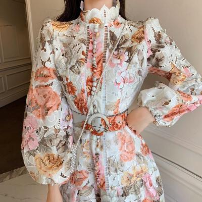 Embroidered Long Sleeve Dress