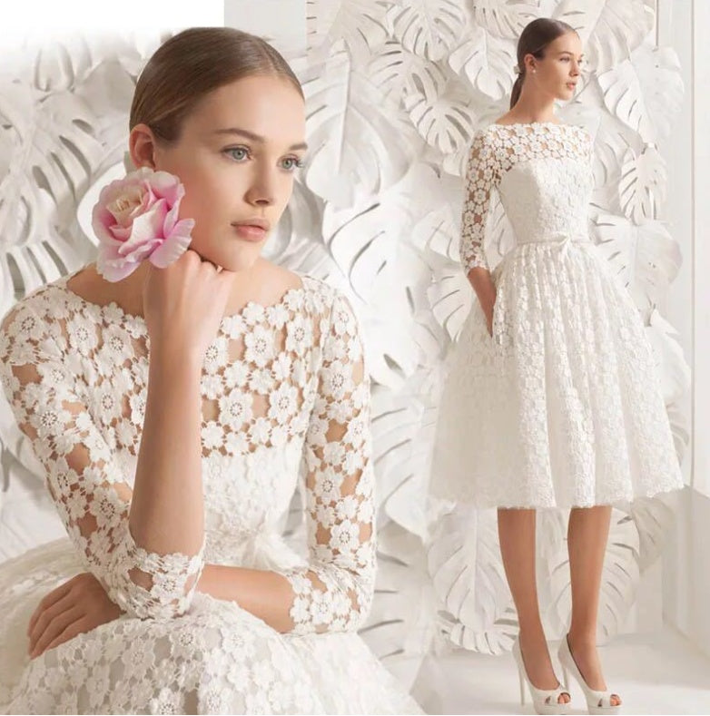 Vestido de novia blanco con falda abullonada