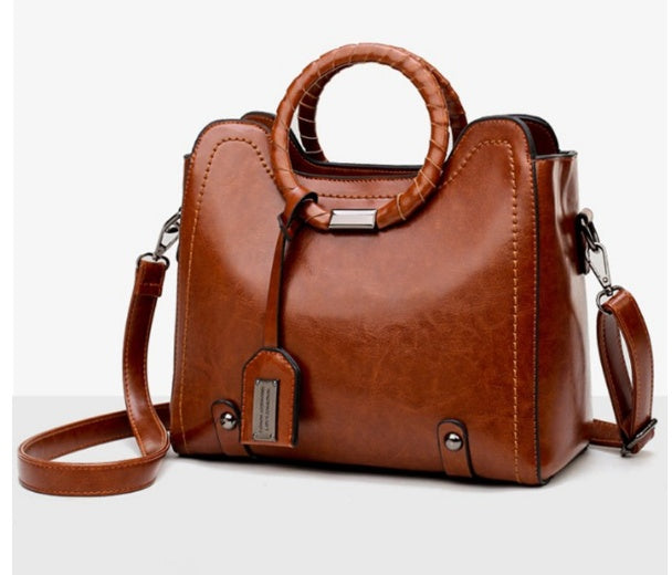 Sac messager simple et tendance en cuir ciré et huilé