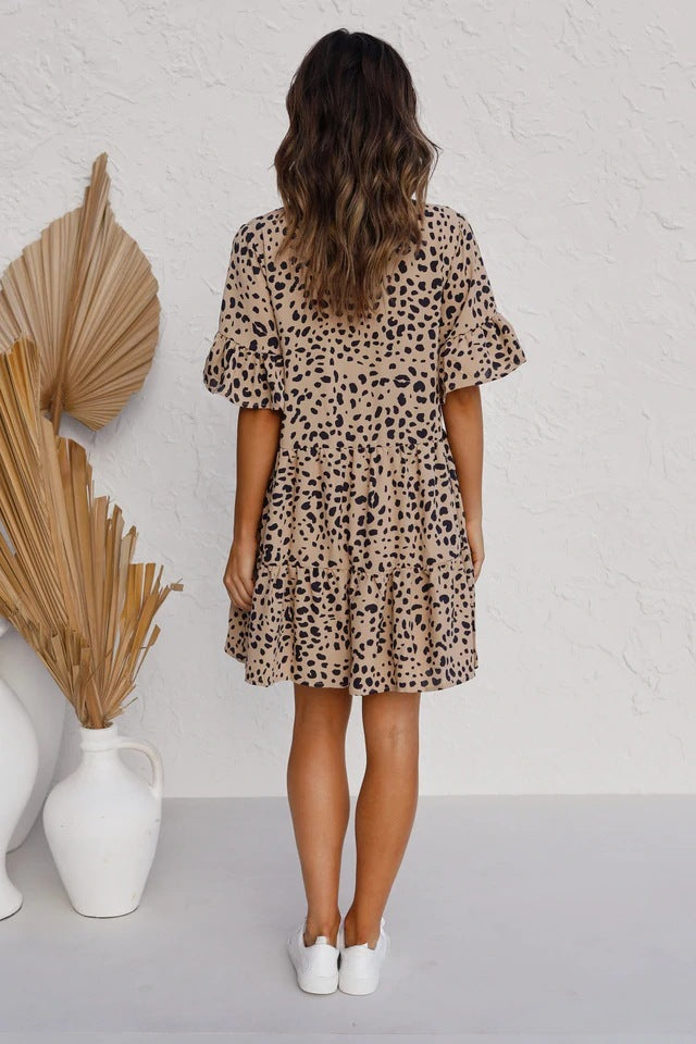 Robe ample à imprimé léopard
