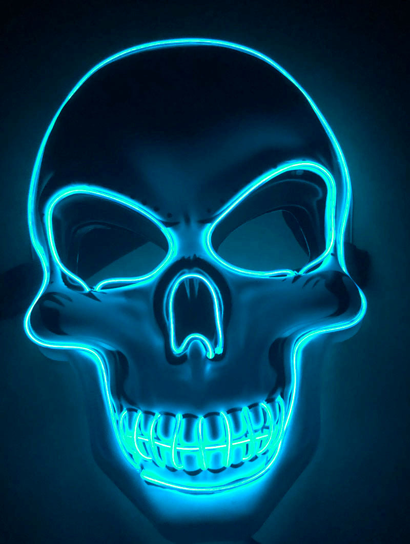 Masque squelette d'Halloween à LED