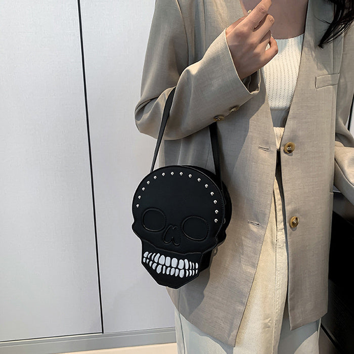 Sac bandoulière motif tête de mort pour Halloween, sac messager amusant et mignon, sac à bandoulière créatif pour femmes