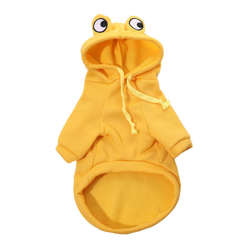 Ropa suave y cálida para gatos pequeños, perros, gatos, divertido disfraz de rana para Halloween, sudaderas creativas para gatitos, sudaderas con capucha de otoño para mascotas