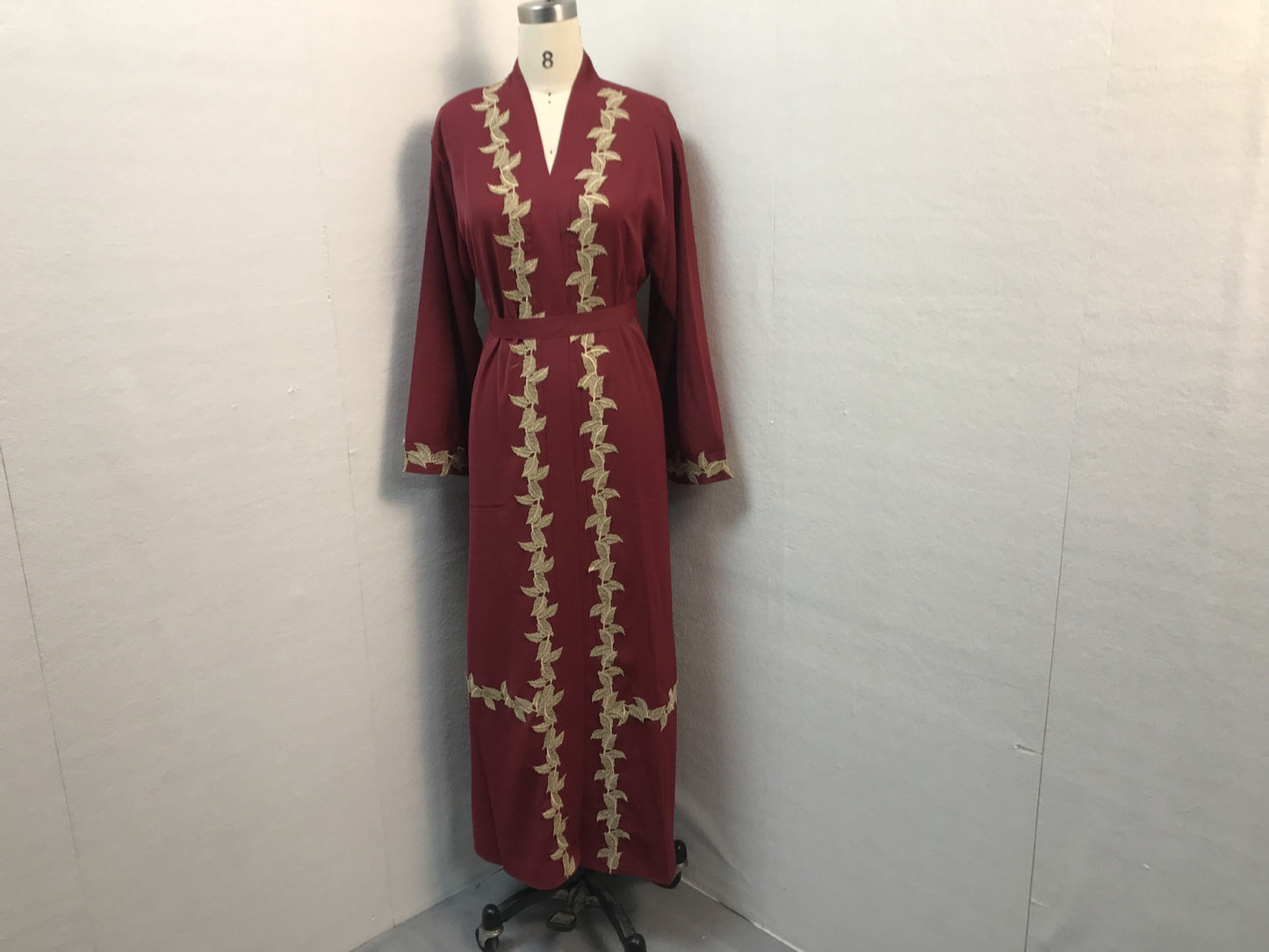 Robe longue en dentelle brodée pour femme