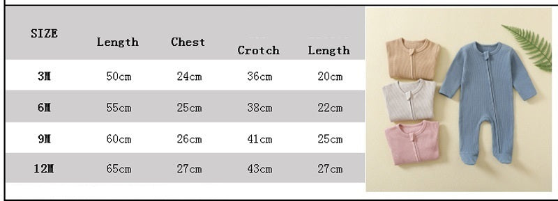 Mono de bebé con cremallera de manga larga