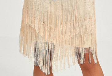 Robe de danse rétro à paillettes et col rond pour femme