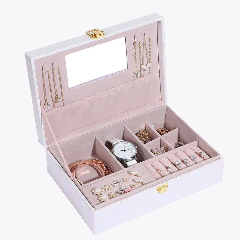 Boîte à bijoux princesse portable multifonctionnelle grande capacité